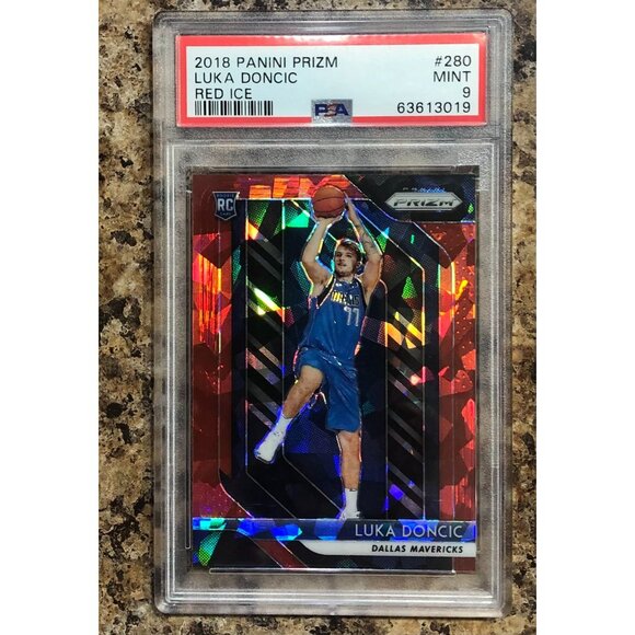 2018 Panini Prizm #280 Luka Doncic Ruby Ice Prizm Rookie RC PSA 9 MINT - Picture 1 of 4